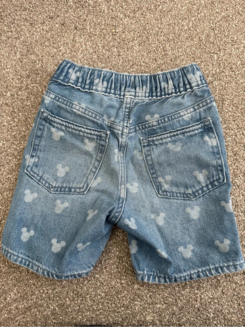 Gap Toddler Boys Disney Mickey Mouse Soft Light Blue Denim Shorts
